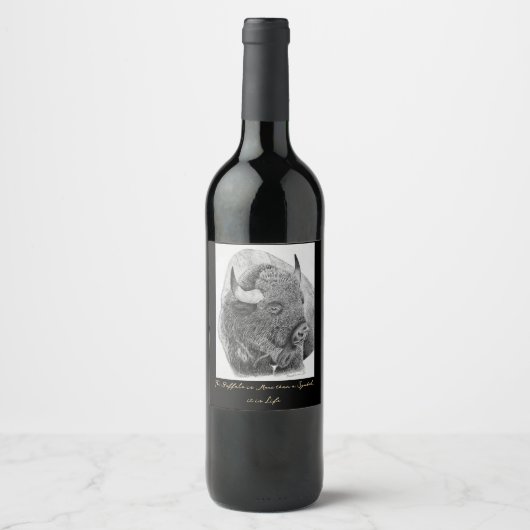 Étiquette Pour Bouteilles De Vin Bison d'Amérique (Devant)