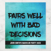 Étiquette Pour Bouteilles De Vin Bizarres décisions (Étiquettes simples)