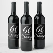 Étiquette Pour Bouteilles De Vin Black 60 et Sassy Birthday (Bouteilles)