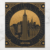 Étiquette Pour Bouteilles De Vin Black and Gold Art Deco (Étiquettes simples)