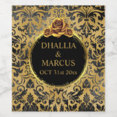 Étiquette Pour Bouteilles De Vin Black And Gold Goth Pattern (Étiquettes simples)