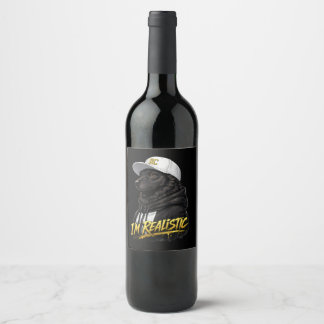 Étiquette Pour Bouteilles De Vin Black Anime Dog Streetwear Art | I'm Realistic