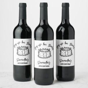 Étiquette Pour Bouteilles De Vin Black Bow Tying Up Her Twenties 30th Birthday