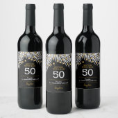Étiquette Pour Bouteilles De Vin Black Gold 50e anniversaire (Bouteilles)