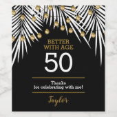Étiquette Pour Bouteilles De Vin Black Gold 50e anniversaire (Étiquettes simples)