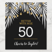 Étiquette Pour Bouteilles De Vin Black Gold 50e anniversaire (Étiquettes simples)