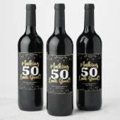 Étiquette Pour Bouteilles De Vin Black Gold Anniversaire Fabriquer AGE apparence bo (Bouteilles)