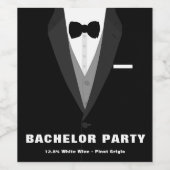 Étiquette Pour Bouteilles De Vin Black Tuxedo Bachelor (Étiquettes simples)