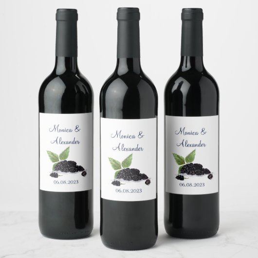 Étiquette Pour Bouteilles De Vin Blackberry Blackberry Mariage d'été (Bouteilles)