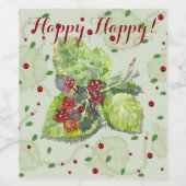 Étiquette Pour Bouteilles De Vin BlackBerry vert et rouge (Étiquettes simples)