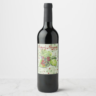 Étiquette Pour Bouteilles De Vin BlackBerry vert et rouge