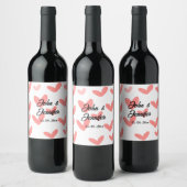 Étiquette Pour Bouteilles De Vin blanc simple style de texte mariage rouge coeur (Bouteilles)