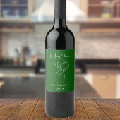 Étiquette Pour Bouteilles De Vin Blanc vert rennes abstraits Noël moderne
