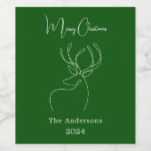 Étiquette Pour Bouteilles De Vin Blanc vert rennes abstraits Noël moderne (Étiquettes simples)