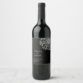 Étiquette Pour Bouteilles De Vin Blanc Whimsical sur Flouris Noir (Devant)