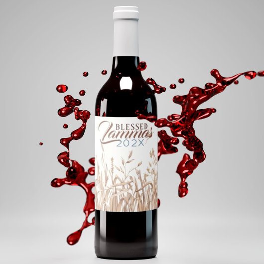 Étiquette Pour Bouteilles De Vin Blessed Lammas Rustique Séché Feuille Harvest