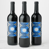 Étiquette Pour Bouteilles De Vin Bleu atomique (Bouteilles)