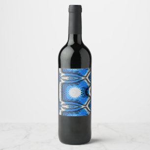 Étiquette Pour Bouteilles De Vin Bleu atomique
