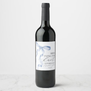 Étiquette Pour Bouteilles De Vin Bleu Bow Tying la Fête des mariées de noeud favori