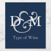 Étiquette Pour Bouteilles De Vin Bleu de Nuit Polaire (Étiquettes simples)