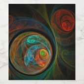 Étiquette Pour Bouteilles De Vin Bleu de renaissance Art Abstrait (Étiquettes simples)