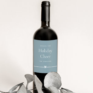 Étiquette Pour Bouteilles De Vin Bleu   Moderne Bow Simple minimum vacances Cheer