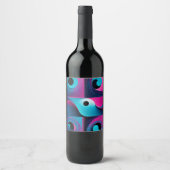 Étiquette Pour Bouteilles De Vin Bleu rose (Devant)