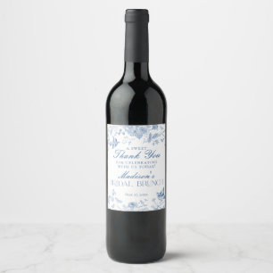Étiquette Pour Bouteilles De Vin Bleu Toile De Jouy Bridal Brunch Faveurs