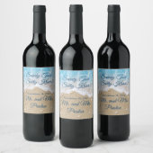 Étiquette Pour Bouteilles De Vin Blue Beach Waves Sandy Toes (Bouteilles)