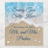 Étiquette Pour Bouteilles De Vin Blue Beach Waves Sandy Toes (Étiquettes simples)