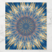 Étiquette Pour Bouteilles De Vin Blue Chakra Kaleidoscope Thunder_Cove (Étiquettes simples)