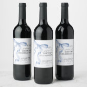 Étiquette Pour Bouteilles De Vin Blue Coquette Bow Fête d'anniversaire Faveurs (Bouteilles)