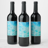 Étiquette Pour Bouteilles De Vin Blue Crush - Abstract Coastal Artwork  (Bouteilles)