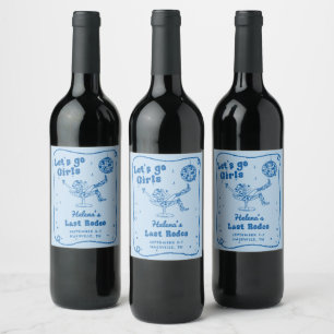 Étiquette Pour Bouteilles De Vin Blue Disco Rodeo Cowgirl Week-end Bachelorette