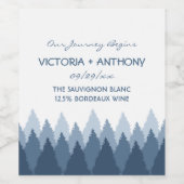 Étiquette Pour Bouteilles De Vin Blue Forest Range Mariage de bois (Étiquettes simples)