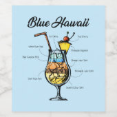 Étiquette Pour Bouteilles De Vin Blue Hawaii Cocktail Recette (Étiquettes simples)