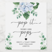 Étiquette Pour Bouteilles De Vin Blue Hydrangea Pop It When She Pops Favoriser Tag (Étiquettes simples)
