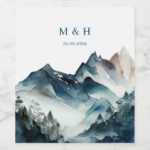 Étiquette Pour Bouteilles De Vin Blue Mountains Rustic Mariage (Étiquettes simples)