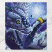 Étiquette Pour Bouteilles De Vin Blue Ocean Dragon & Pearl (Étiquettes simples)