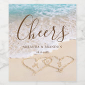 Étiquette Pour Bouteilles De Vin Blue Ocean Waves Plage tropicale Mariage (Étiquettes simples)