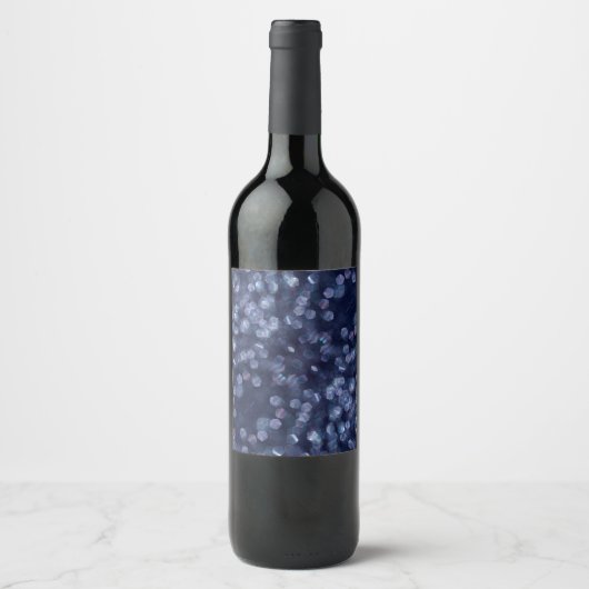 Étiquette Pour Bouteilles De Vin Blue Sparkle (Devant)