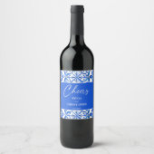 Étiquette Pour Bouteilles De Vin Blue Talavera Espagne tuiles mariage (Devant)