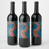 Étiquette Pour Bouteilles De Vin Blue Tentacle (Bouteilles)