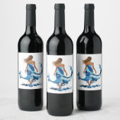 Étiquette Pour Bouteilles De Vin Blue Waves Ocean Girl (Bouteilles)