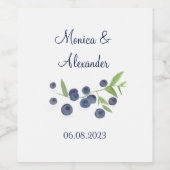 Étiquette Pour Bouteilles De Vin Blueberries Fruits bleuets Mariage d'été (Étiquettes simples)