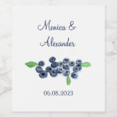 Étiquette Pour Bouteilles De Vin Blueberries Fruits bleuets Mariage d'été (Étiquettes simples)