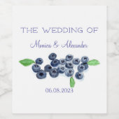 Étiquette Pour Bouteilles De Vin Blueberries Fruits de bleuets Fruits de mariage (Étiquettes simples)