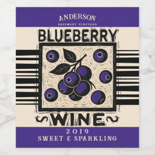Étiquette Pour Bouteilles De Vin Blueberry bleuets arbustes maison cordial