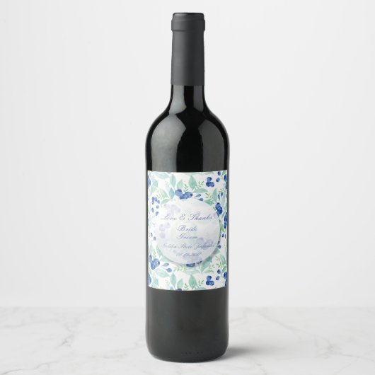 Étiquette Pour Bouteilles De Vin Blueberry Midsummer Rustic Mariage (Devant)