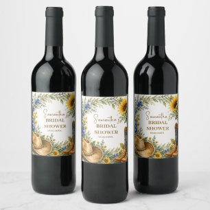 Étiquette Pour Bouteilles De Vin Bluebonnet Texas Tournesol Bohème Enterrement de V